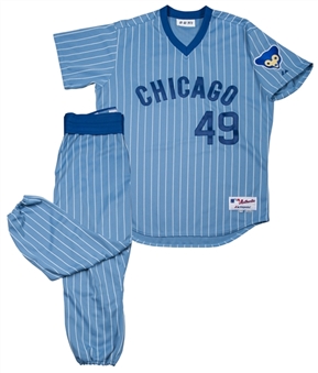 2014 Jake Arrieta Game Used 1978 Turn Back The Clock Chicago Cubs Road Uniform (Jersey and Pants) (MLB Authenticated)